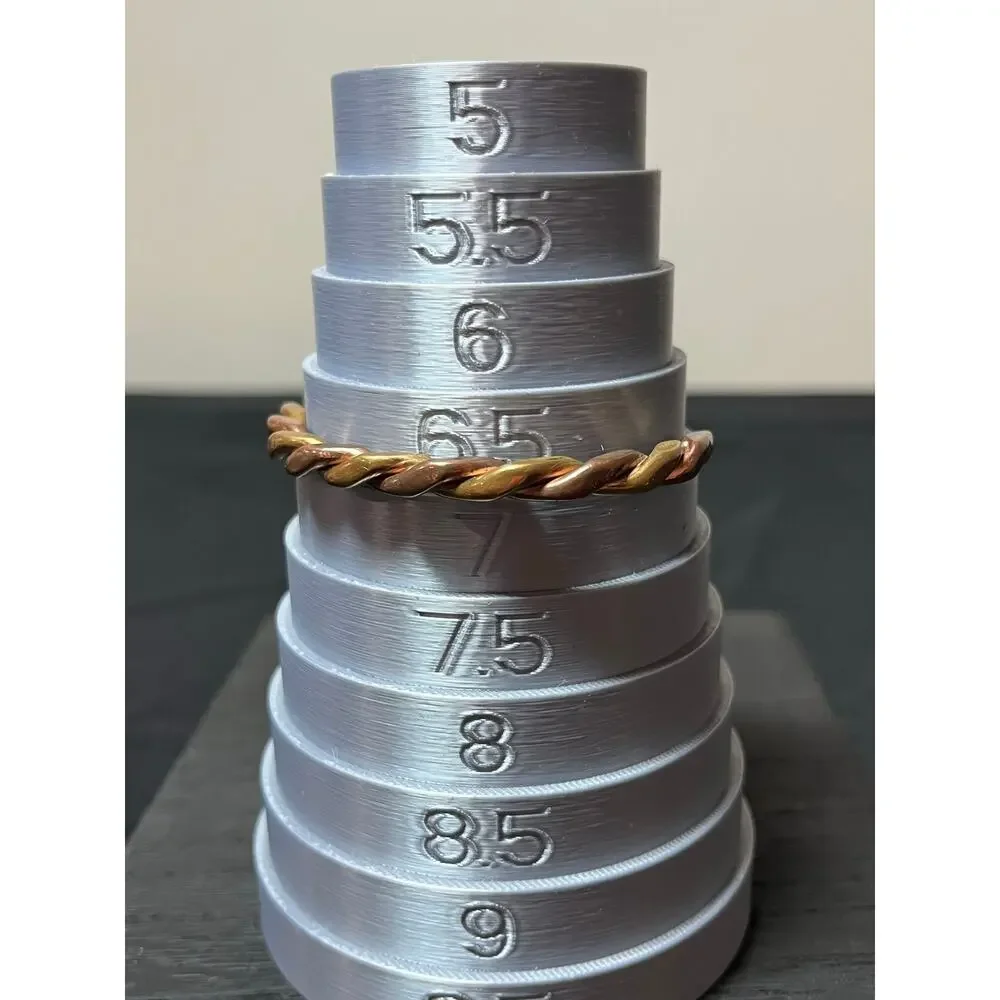 Twisted Brass 7" Cuff Bracelet Mixed Metal Boho Artisan Marked B3 - Picture 6 of 8